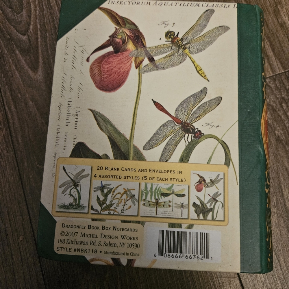 Dragonfly Book Box Note Cards - Picture 4 of 4